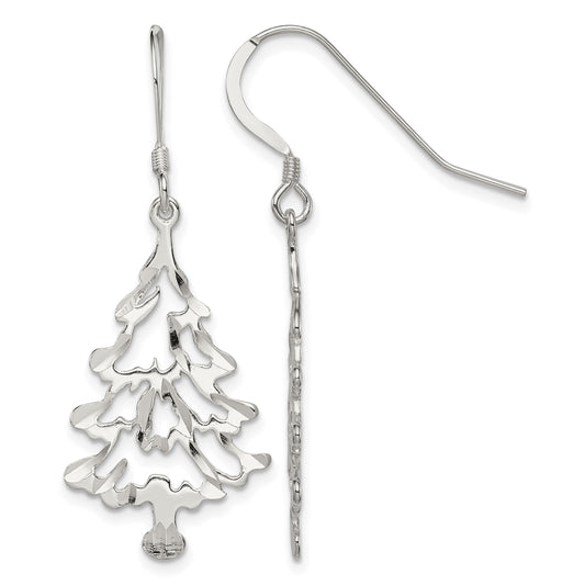 Sterling Silver Christmas Tree Earrings