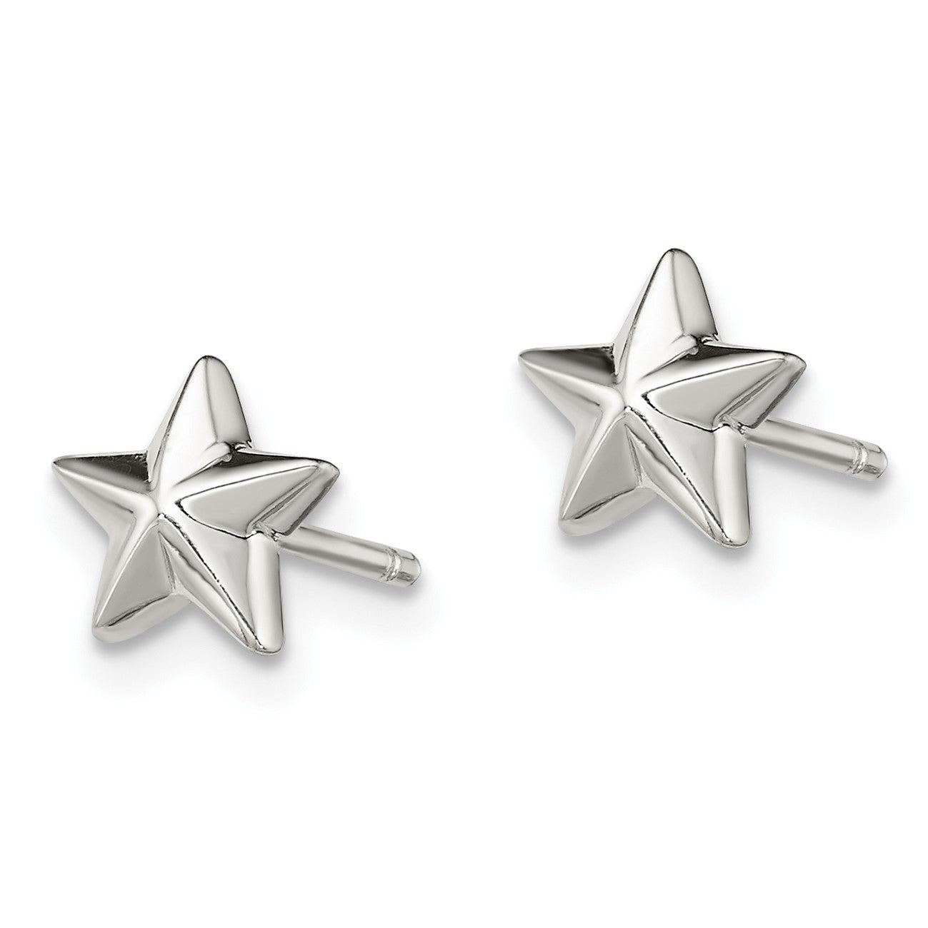 Sterling Silver Polished Star Post Earrings
