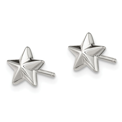 Sterling Silver Polished Star Post Earrings