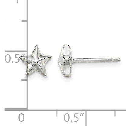 Sterling Silver Polished Star Post Earrings