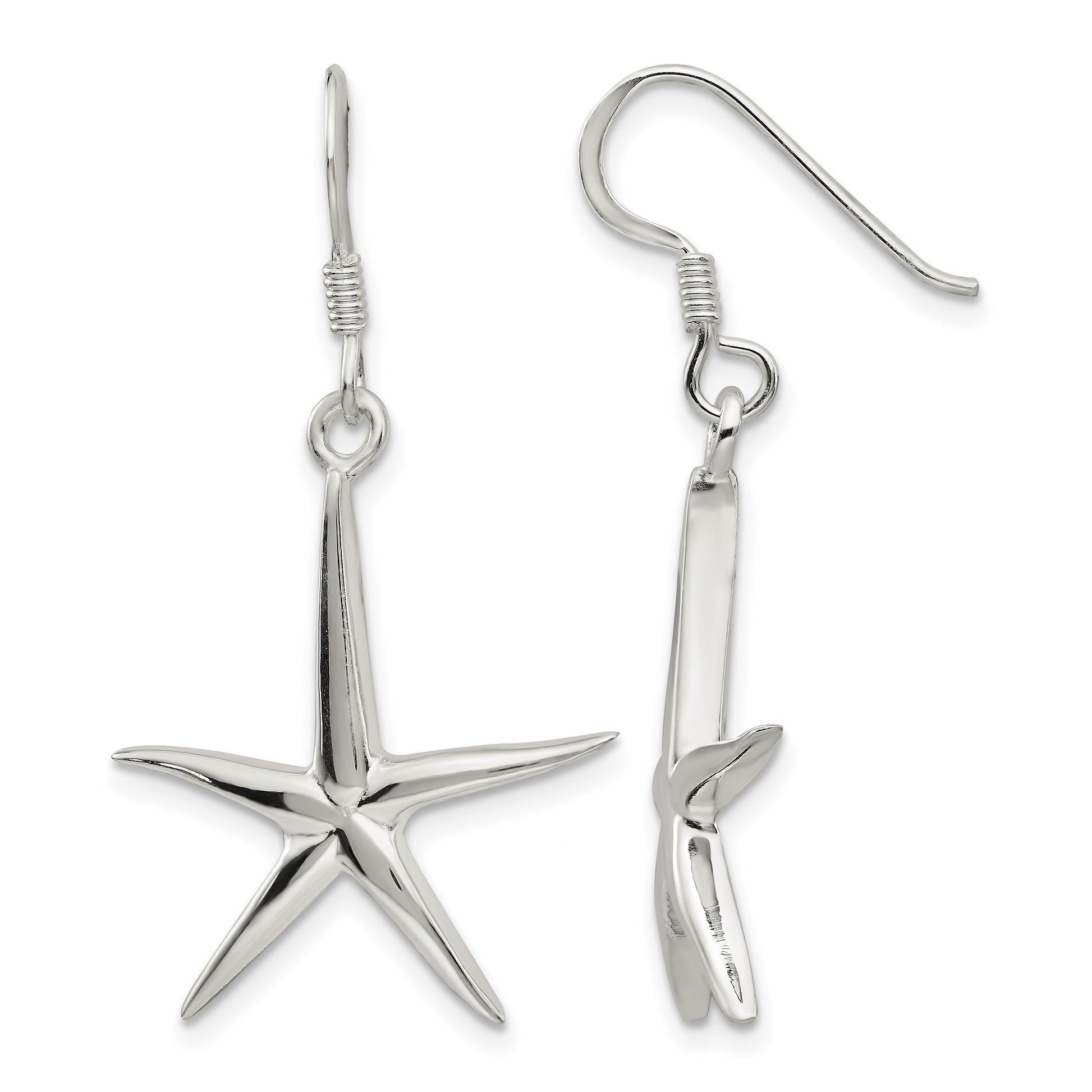 Sterling Silver Starfish Dangle Earrings