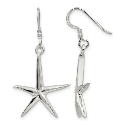 Sterling Silver Starfish Dangle Earrings