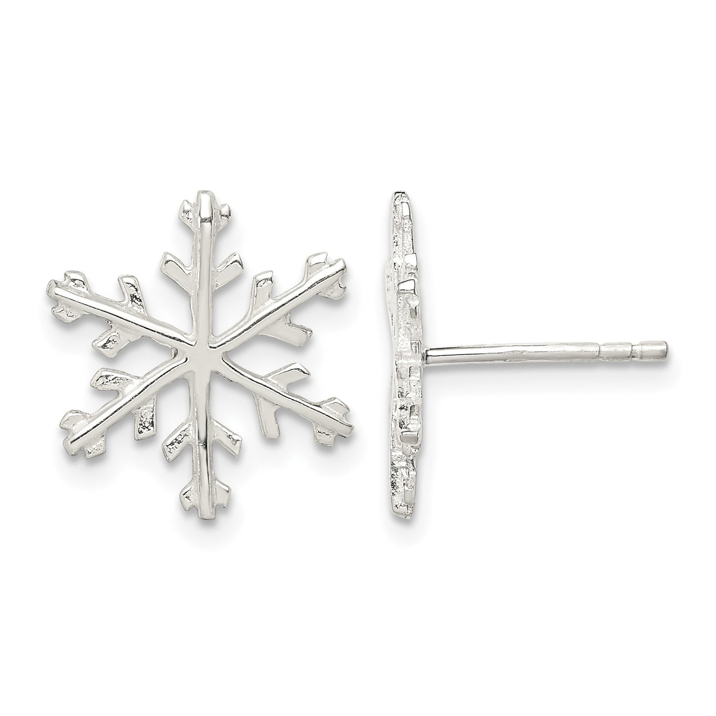 Sterling Silver Snowflake Post Earrings