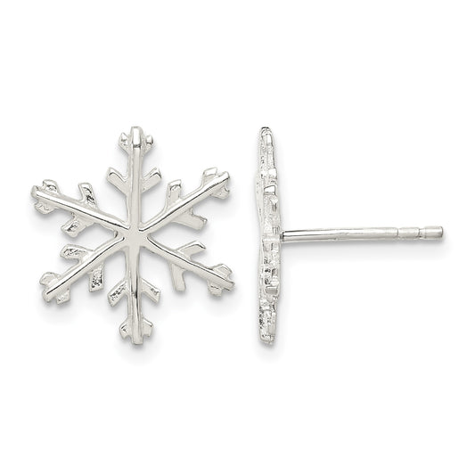 Sterling Silver Snowflake Post Earrings