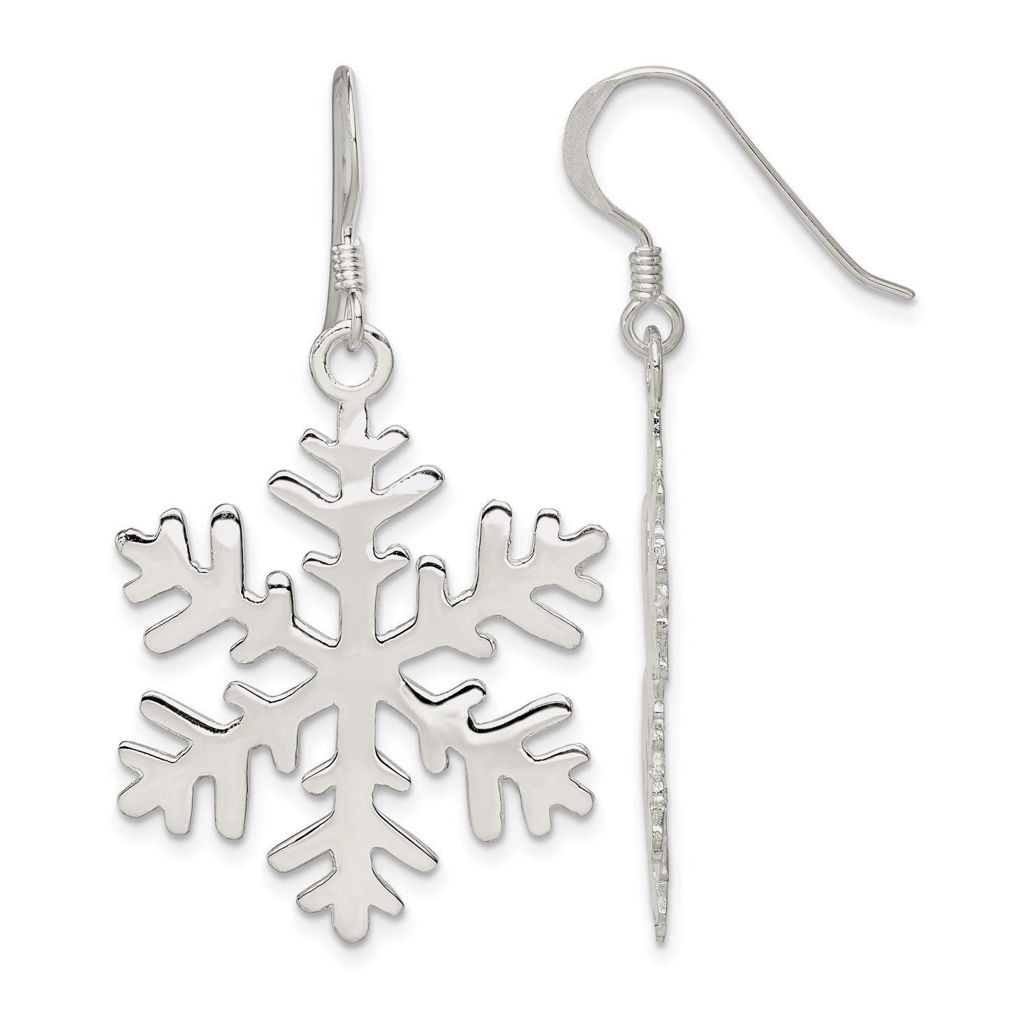 Sterling Silver Snowflake Dangle Earrings