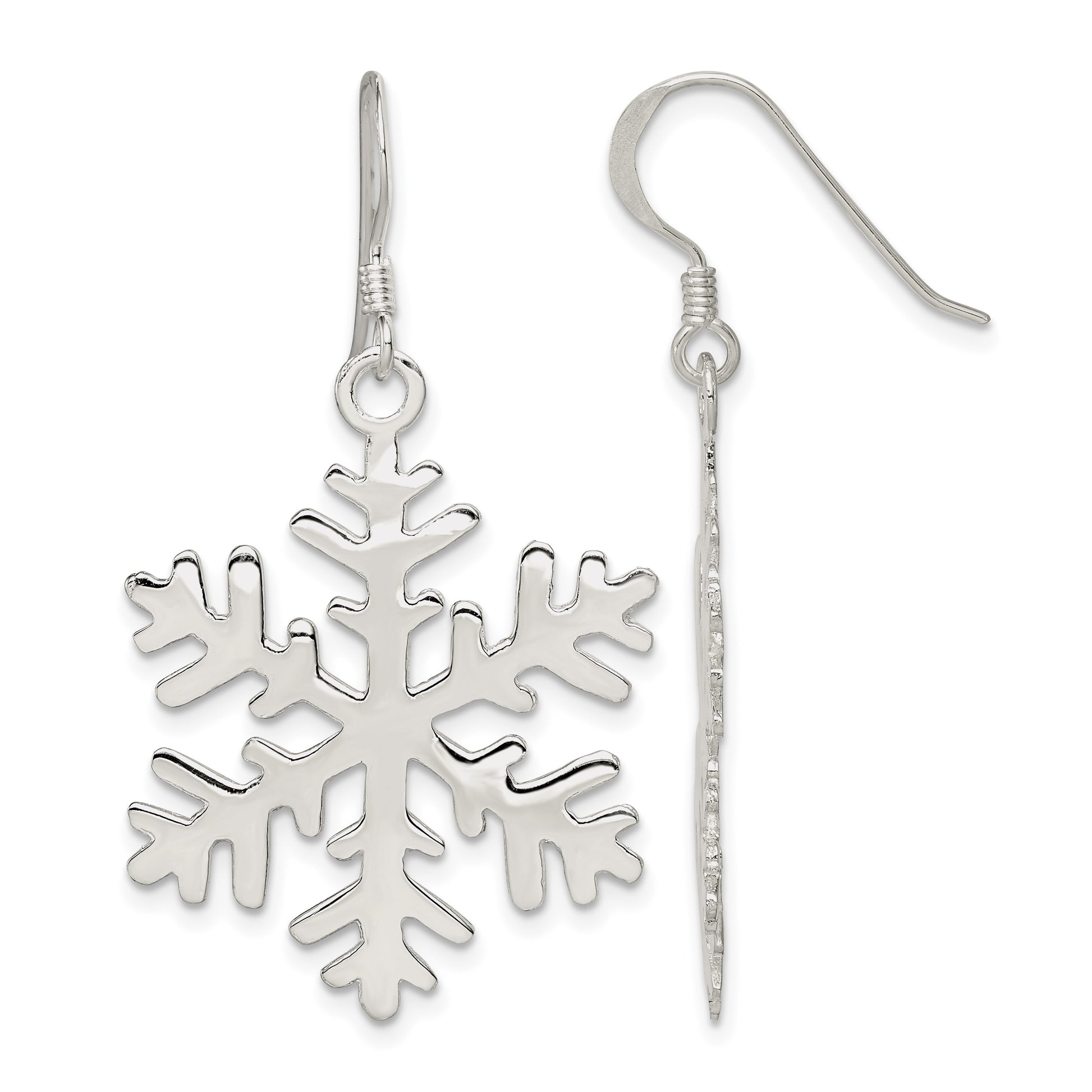 Sterling Silver Snowflake Dangle Earrings