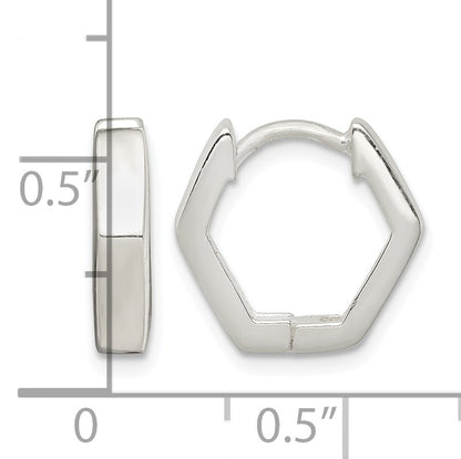 Sterling Silver Striped Hinged Hoop Earrings