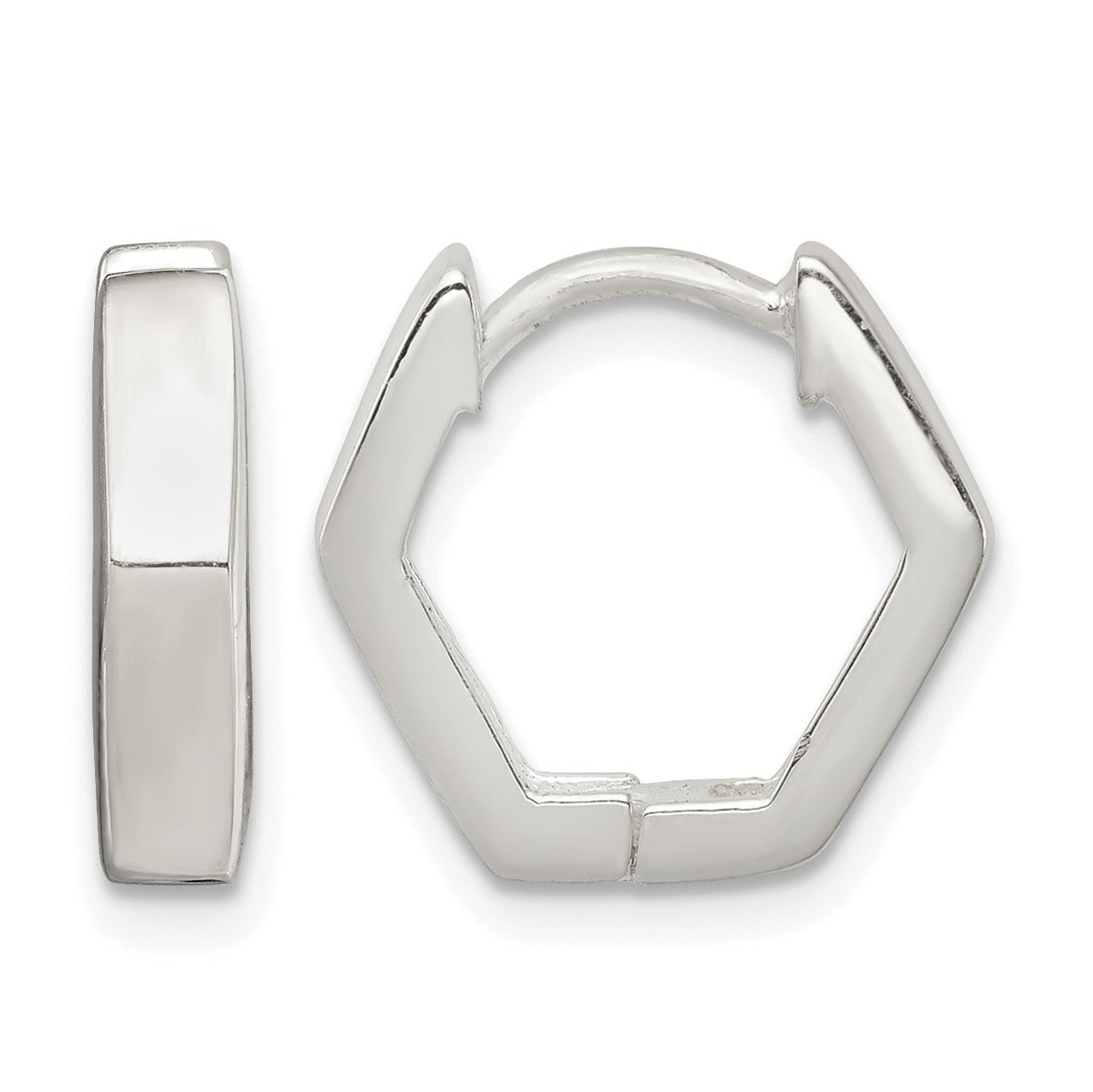 Sterling Silver Striped Hinged Hoop Earrings