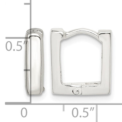 Sterling Silver Square Hinged Hoop Earrings