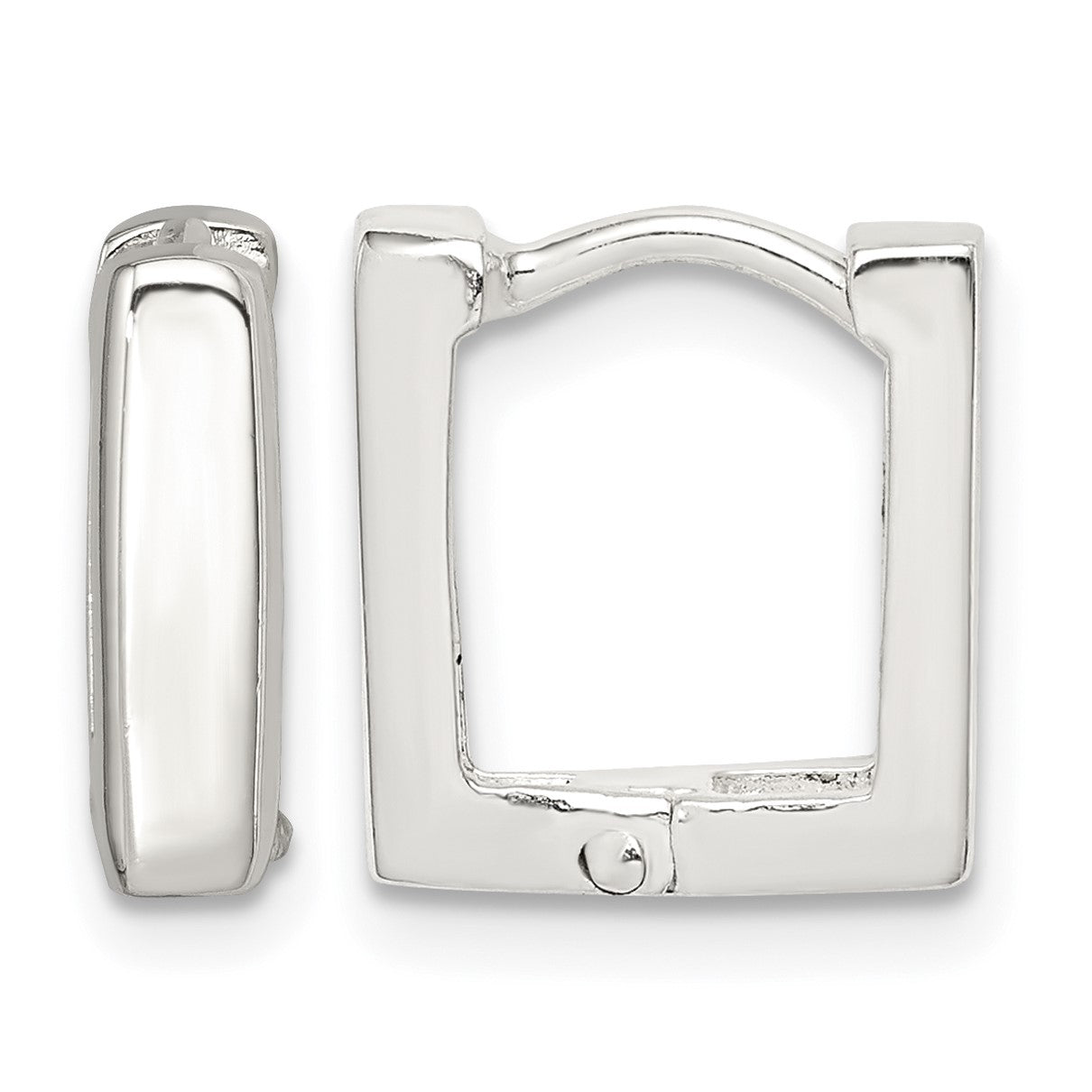 Sterling Silver Square Hinged Hoop Earrings