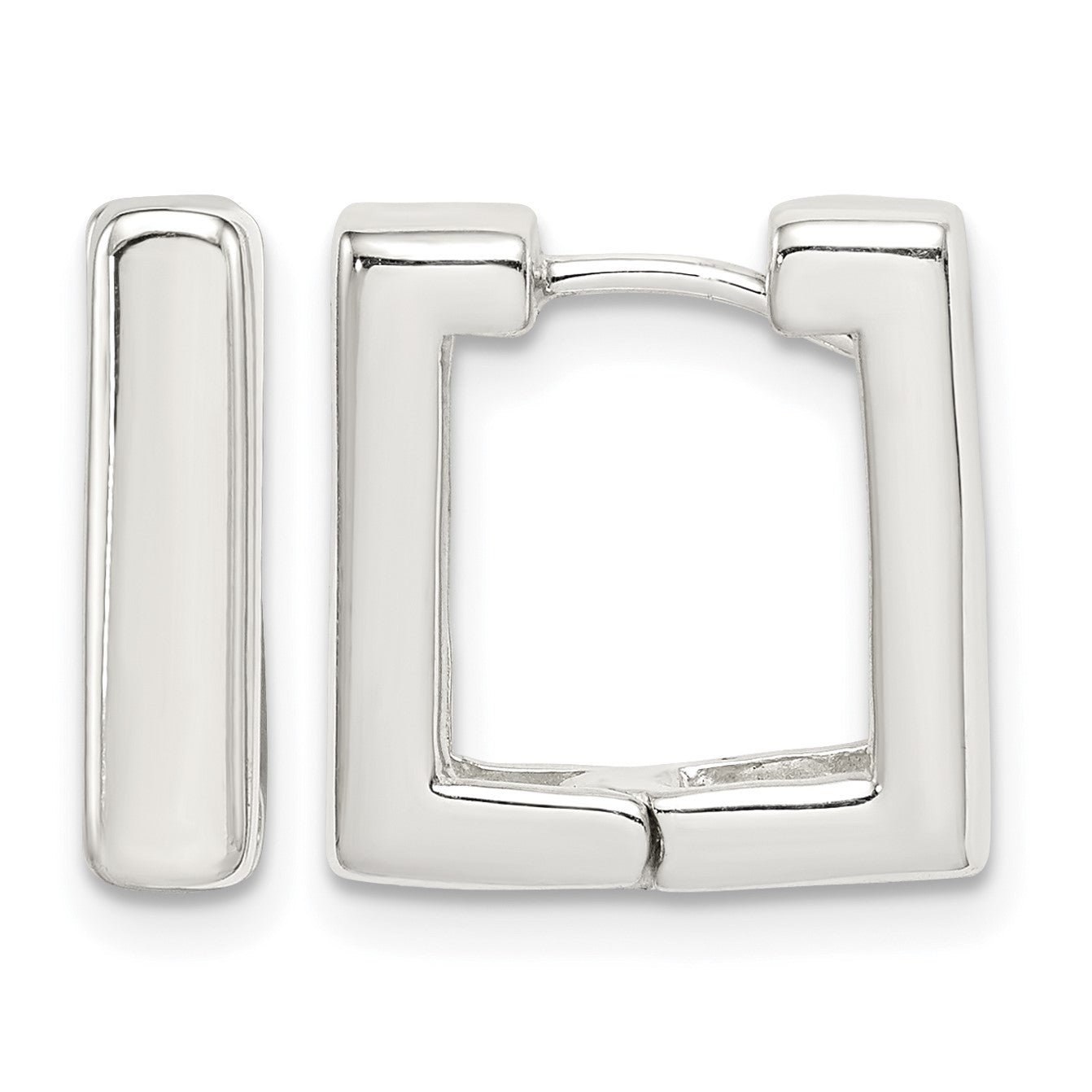 Sterling Silver Square Hinged Hoop Earrings