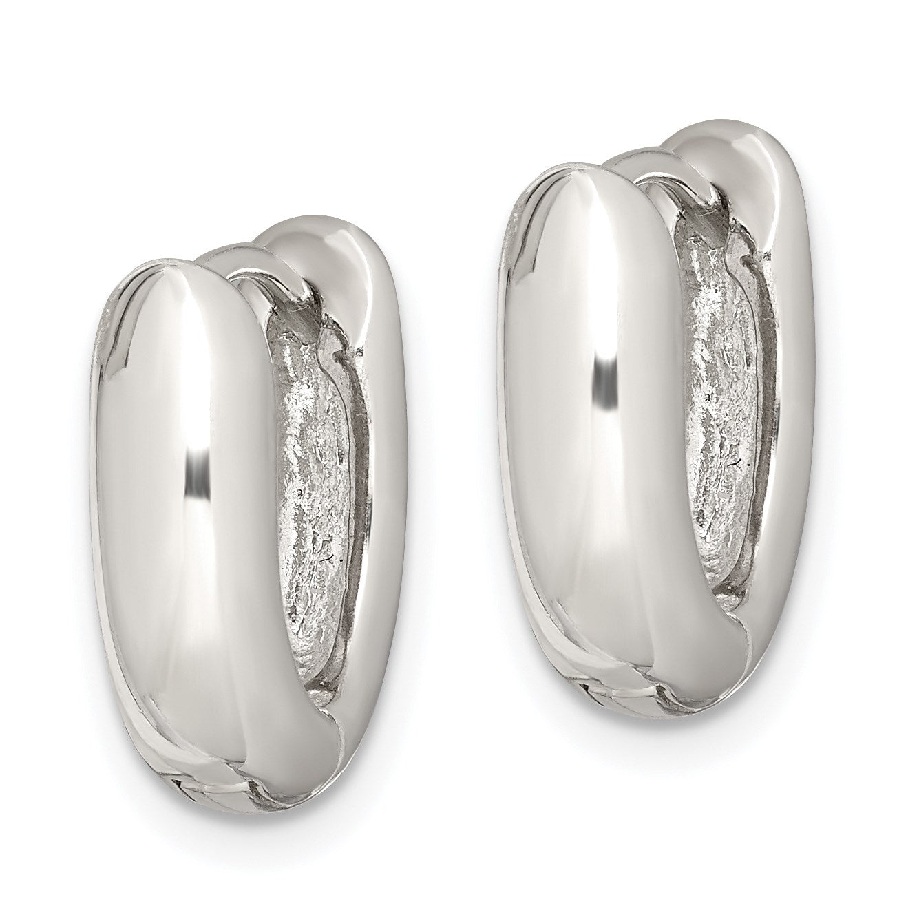 Sterling Silver Oval Hinged Hoop Earrings