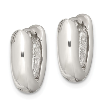 Sterling Silver Oval Hinged Hoop Earrings