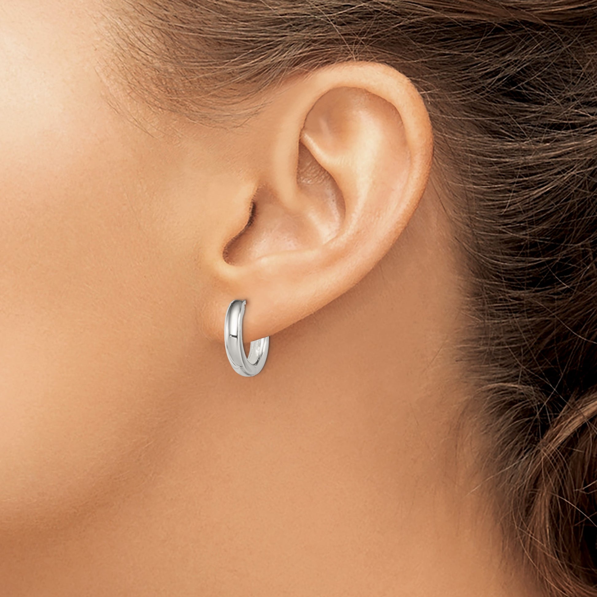 Sterling Silver Polished Hinged Hoop Earrings
