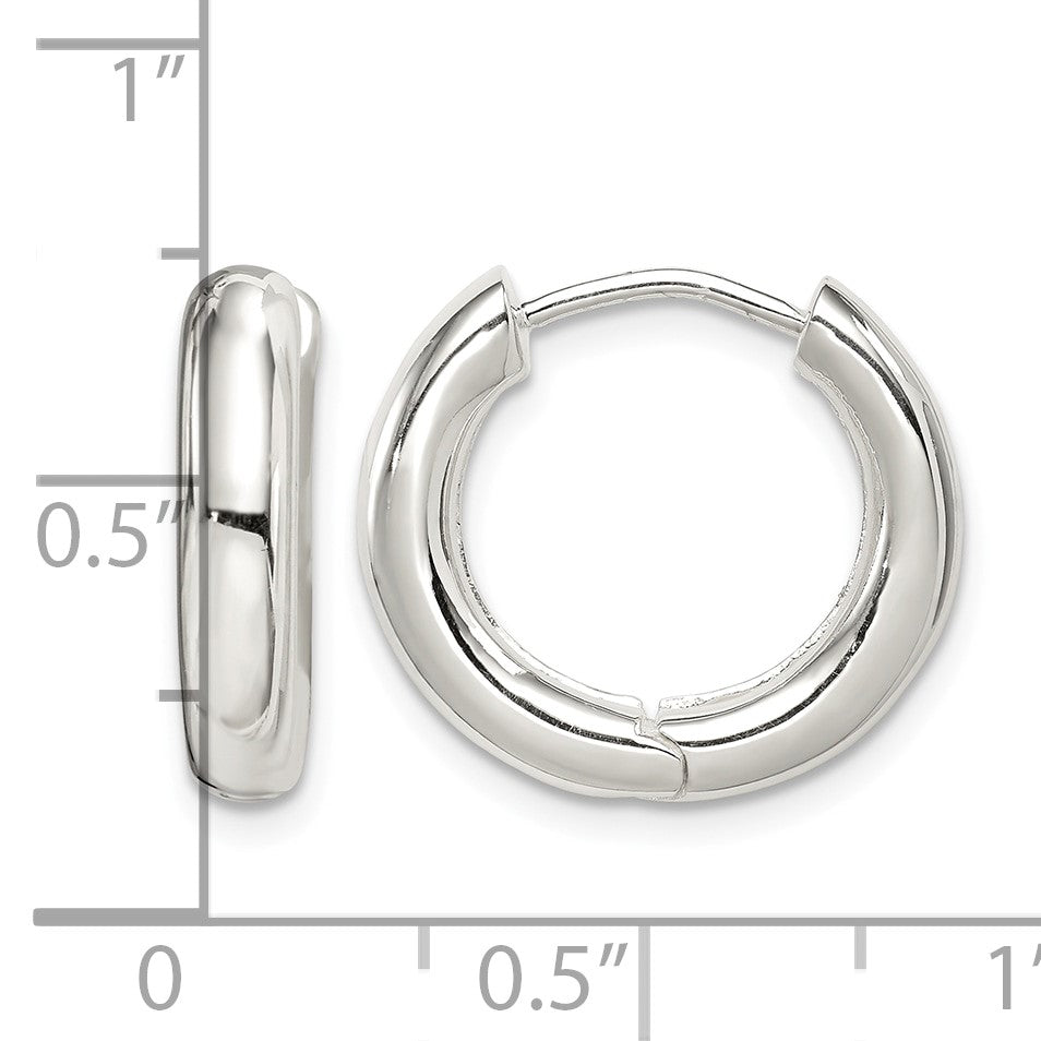 Sterling Silver Polished Hinged Hoop Earrings