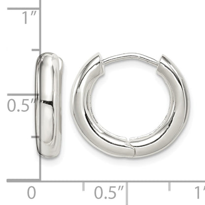 Sterling Silver Polished Hinged Hoop Earrings