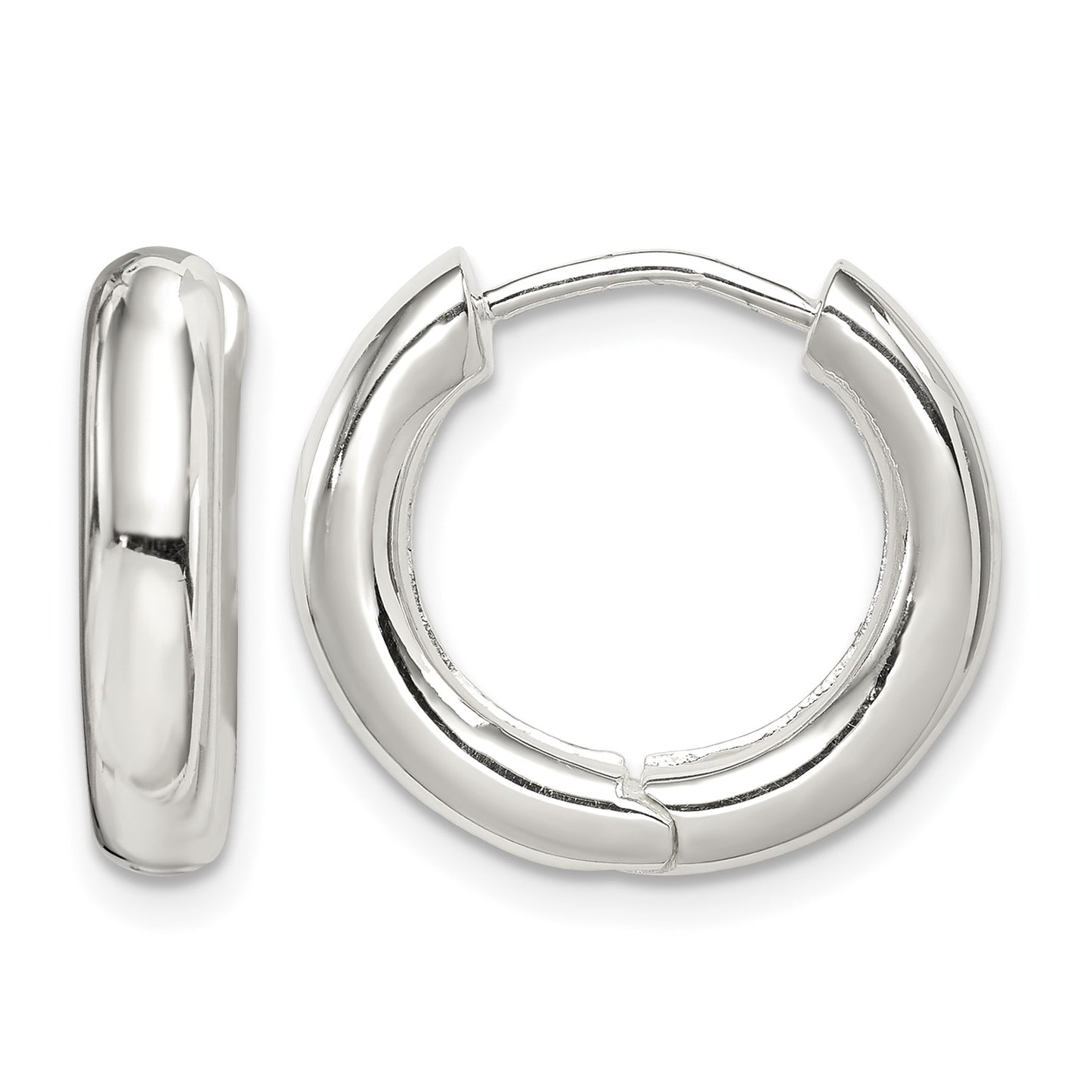 Sterling Silver Polished Hinged Hoop Earrings