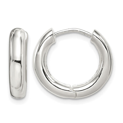 Sterling Silver Polished Hinged Hoop Earrings