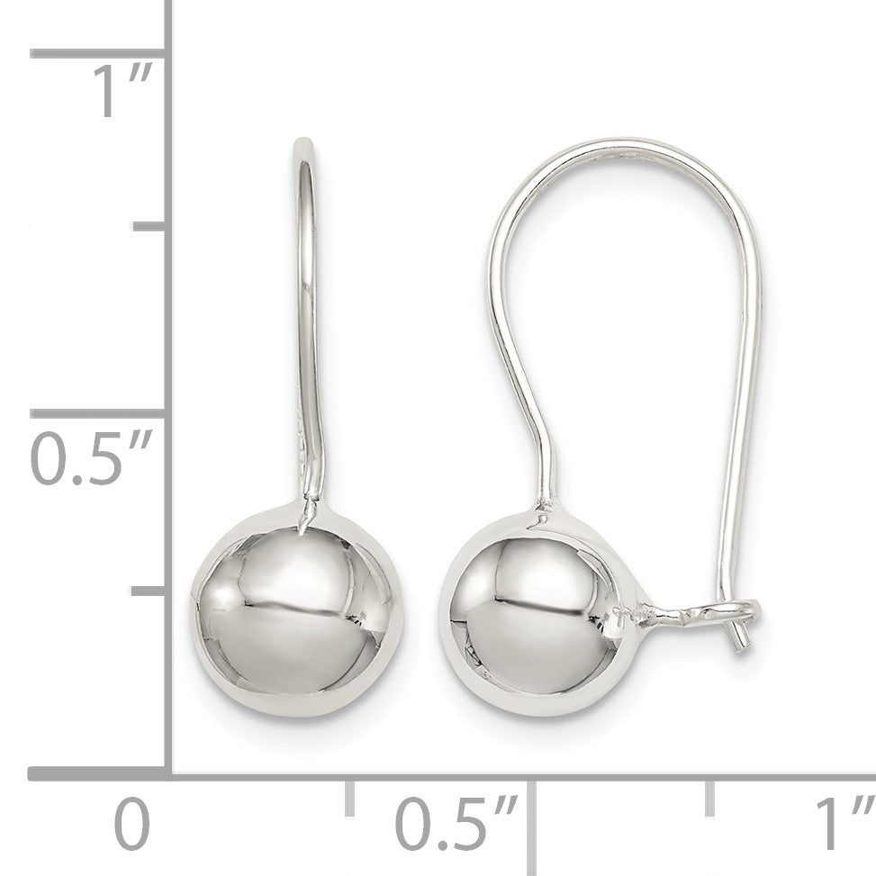 Sterling Silver 8mm Ball Earrings