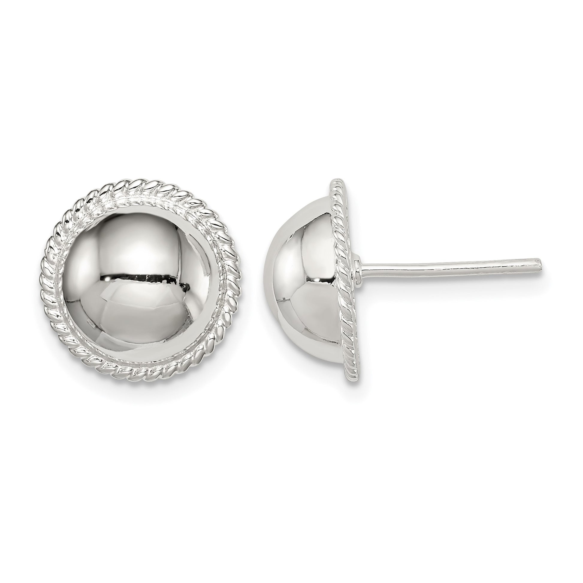 Sterling Silver 12mm Button Earrings