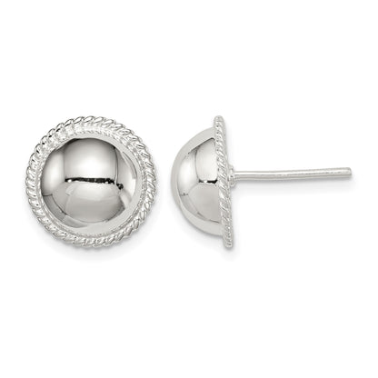 Sterling Silver 12mm Button Earrings