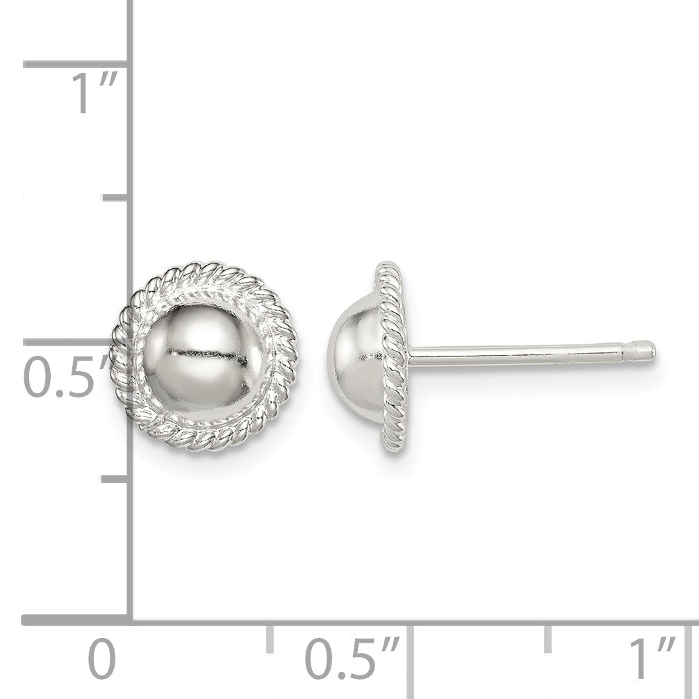 Sterling Silver 8mm Button Earrings