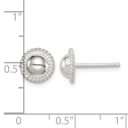 Sterling Silver 8mm Button Earrings