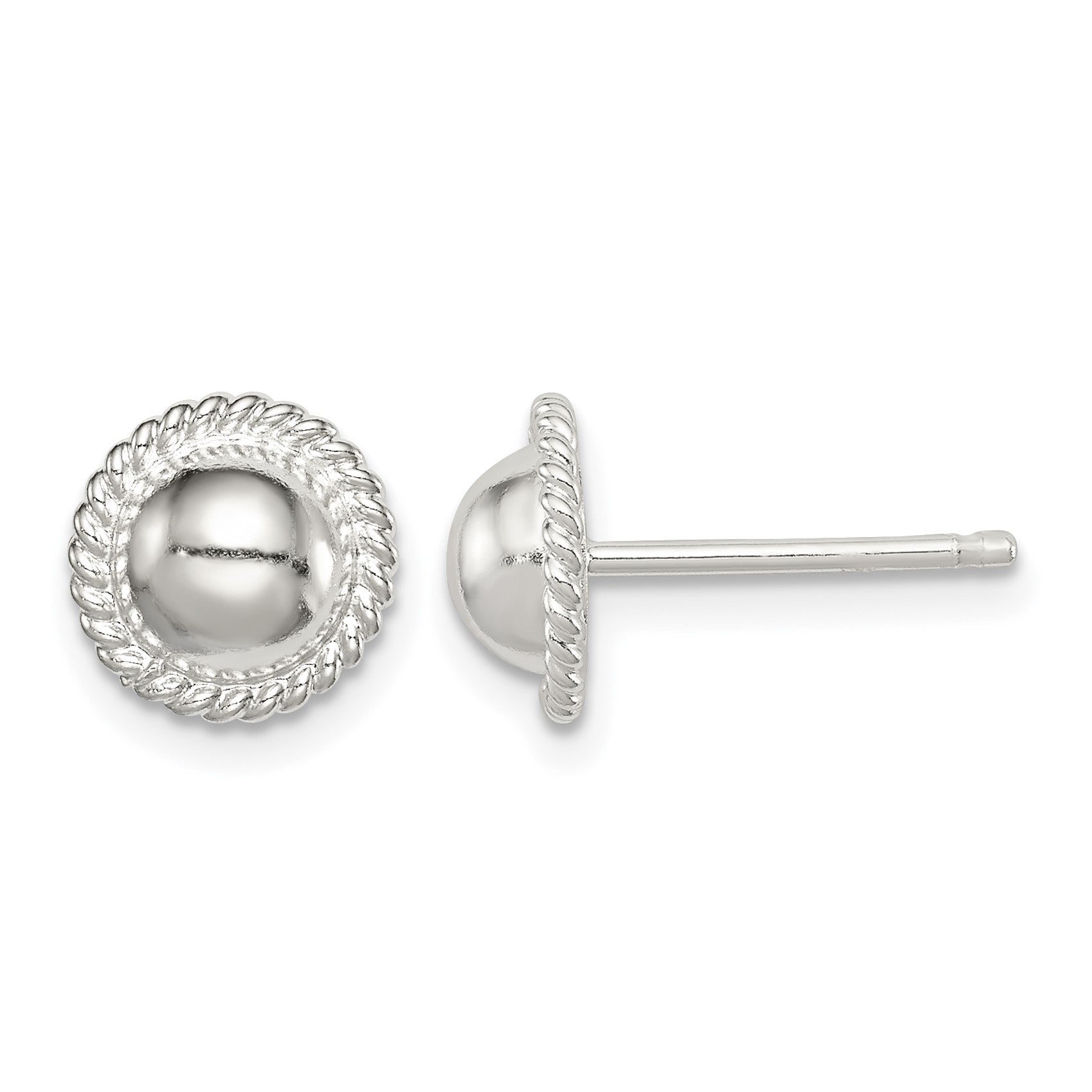Sterling Silver 8mm Button Earrings