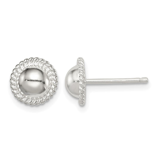 Sterling Silver 8mm Button Earrings