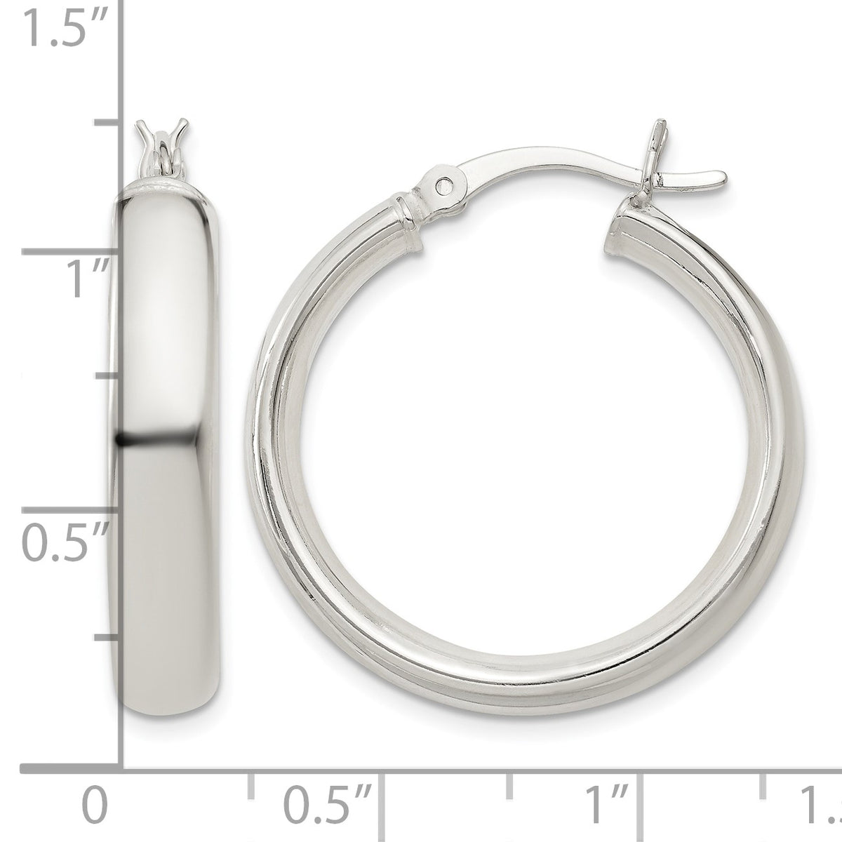 Sterling Silver 5x25mm Hoop Earrings