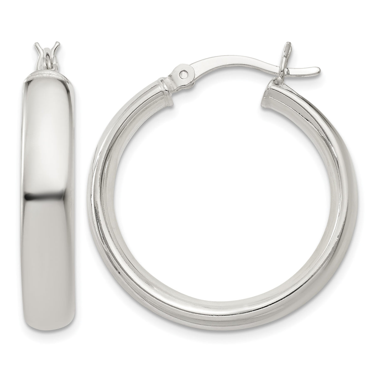 Sterling Silver 5x25mm Hoop Earrings