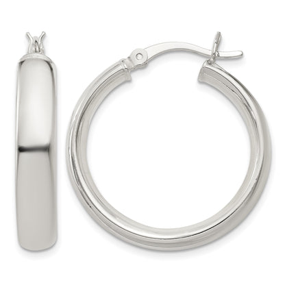 Sterling Silver 5x25mm Hoop Earrings