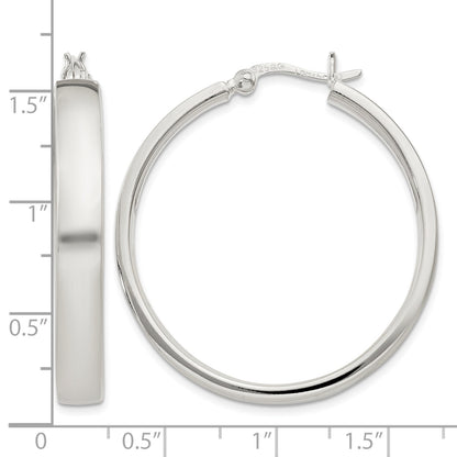 Sterling Silver 5x31mm Hoop Earrings