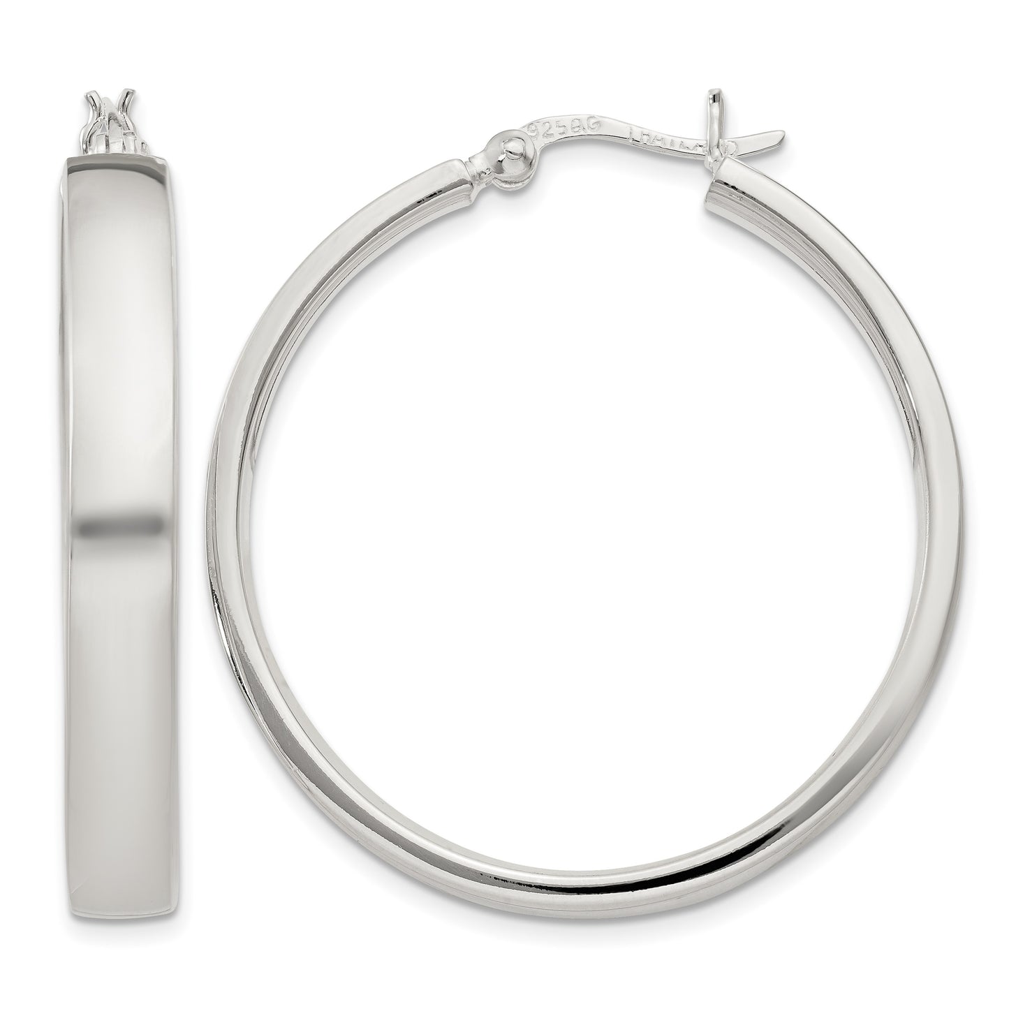 Sterling Silver 5x31mm Hoop Earrings