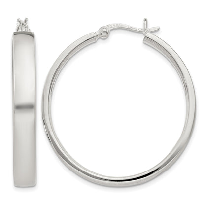Sterling Silver 5x31mm Hoop Earrings