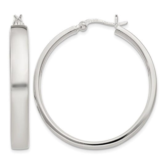 Sterling Silver 5x31mm Hoop Earrings
