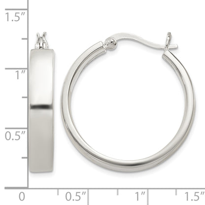 Sterling Silver 5x27mm Hoop Earrings