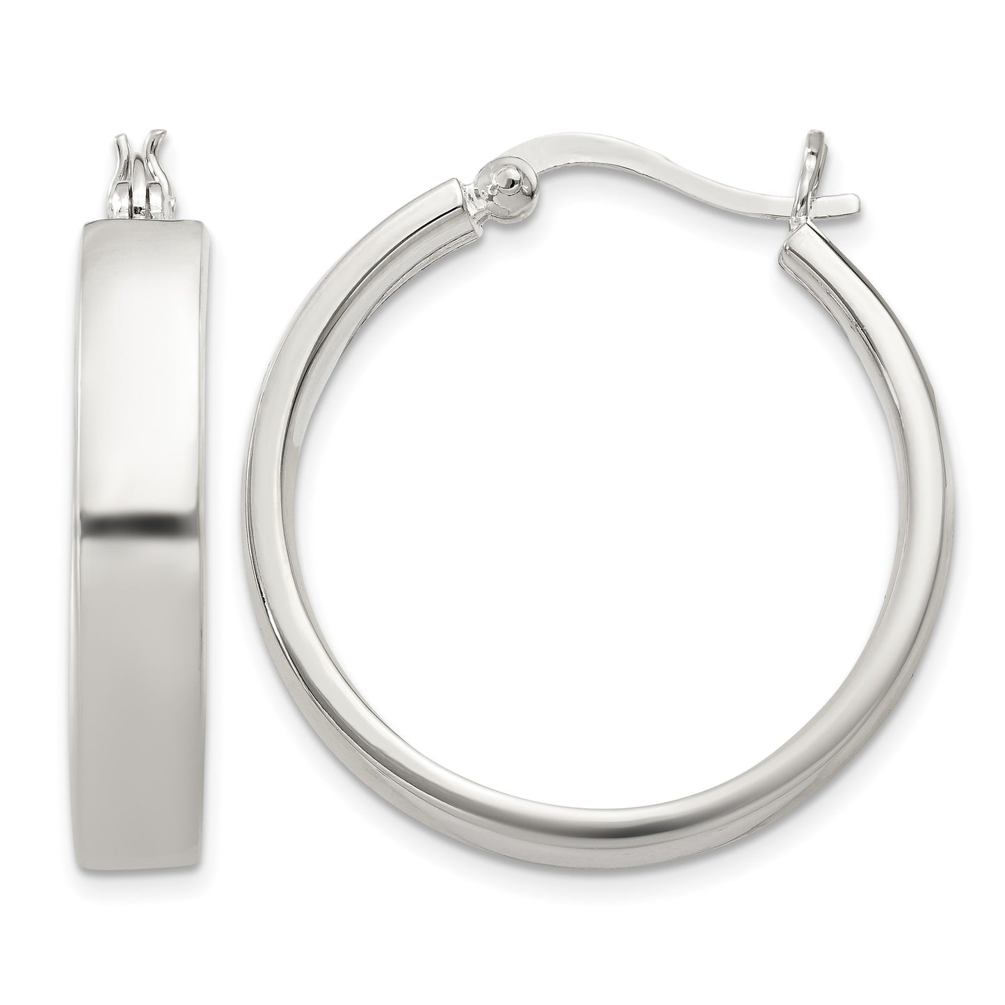 Sterling Silver 5x27mm Hoop Earrings