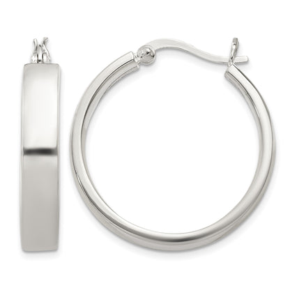 Sterling Silver 5x27mm Hoop Earrings