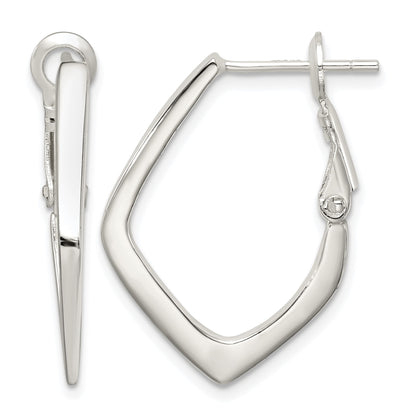 Sterling Silver Rhodium-plated Omega Back Earrings