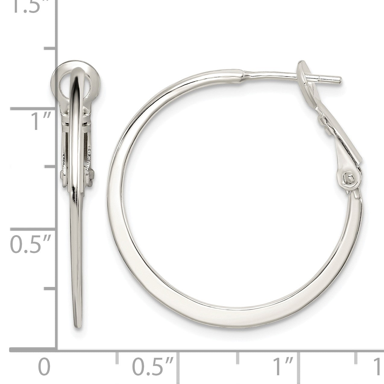 Sterling Silver Flat Hoop Earrings