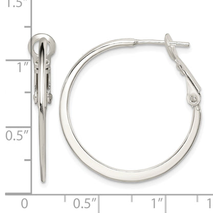 Sterling Silver Flat Hoop Earrings