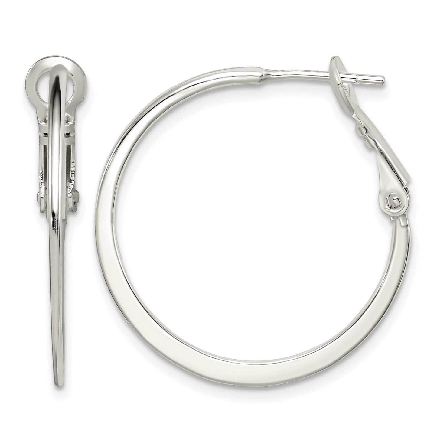 Sterling Silver Flat Hoop Earrings