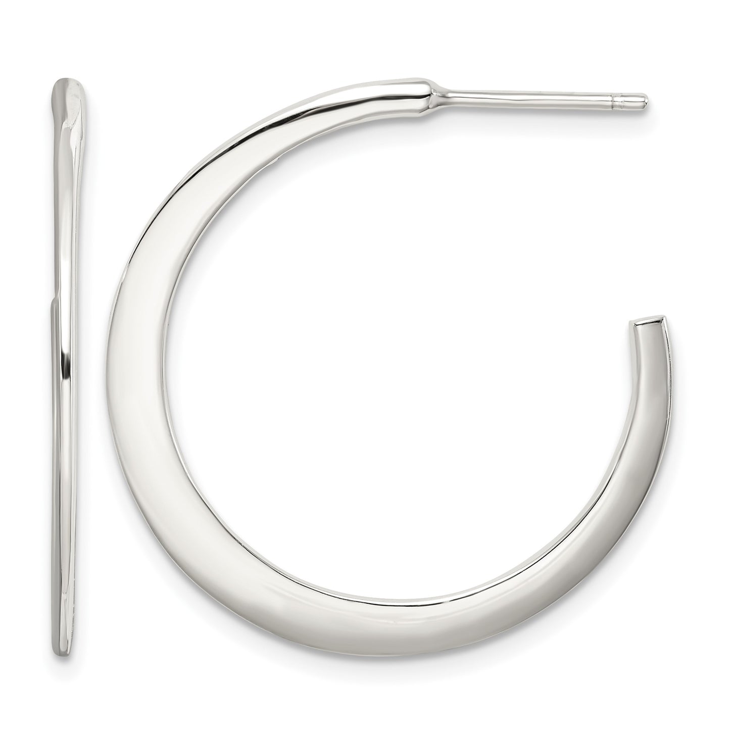 Sterling Silver Post Hoop Earrings