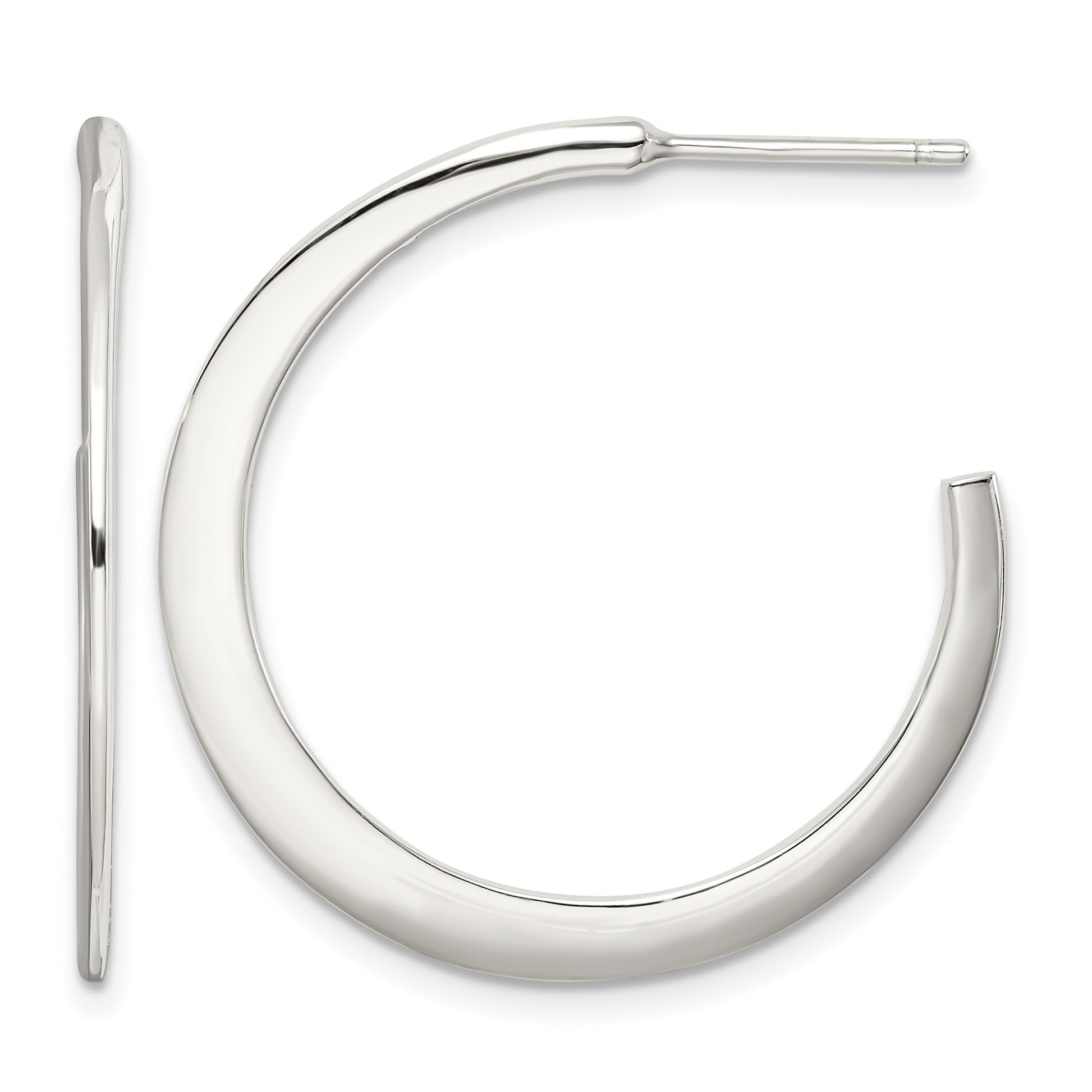 Sterling Silver Post Hoop Earrings