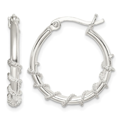Sterling Silver Wrapped Hoop Earrings