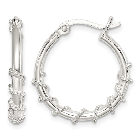Sterling Silver Wrapped Hoop Earrings