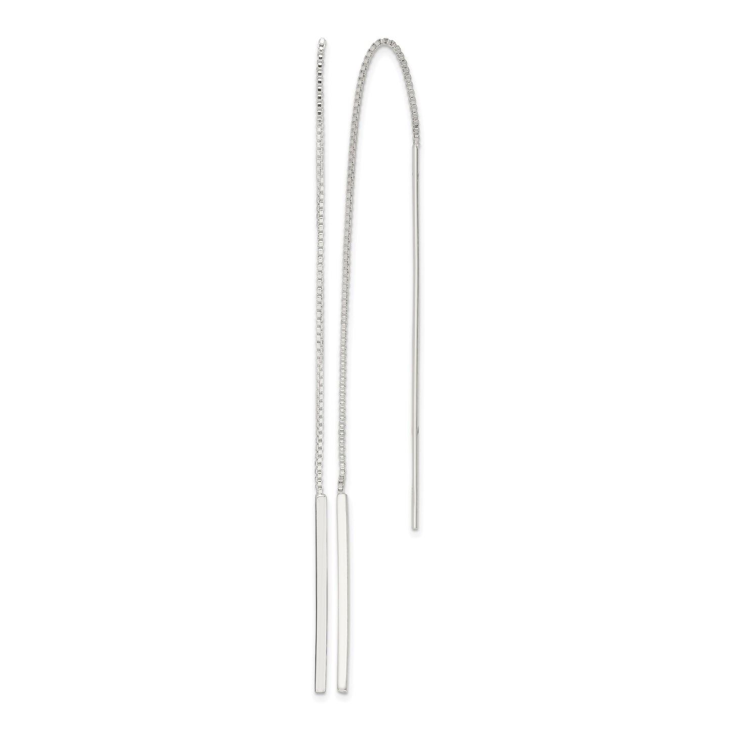 Sterling Silver Polished Bar Threader Earrings