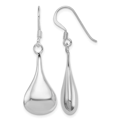 Sterling Silver Rhodium-plated Teardrop Earrings