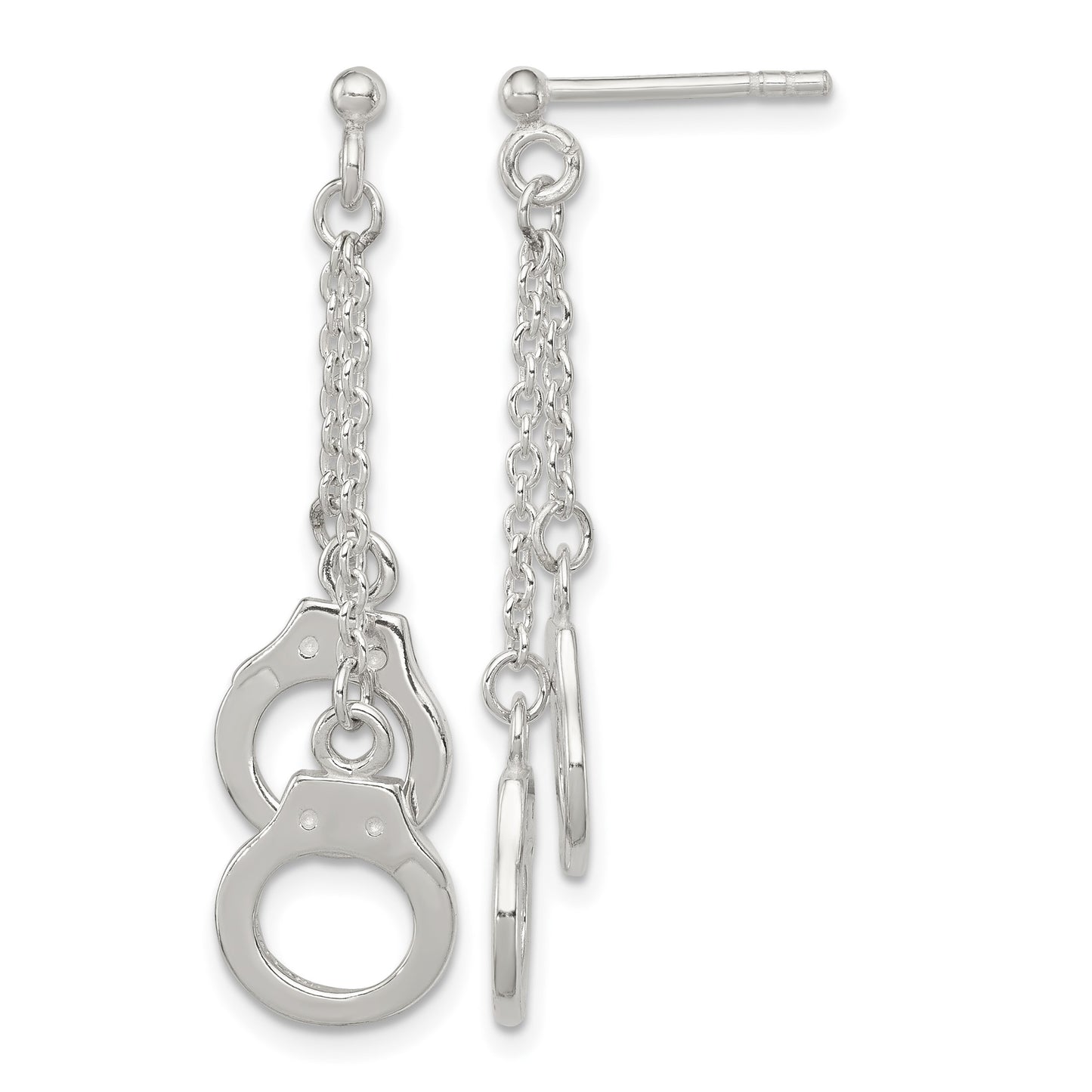 Sterling Silver Hand Cuff Dangle Post Earrings